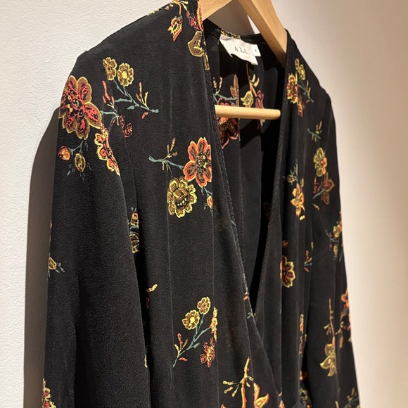 A.L.C. Black Floral Long Sleeve Dress - Picture 4 of 8